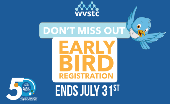 Image that says "Dont Miss Out! Early Bird pricing ends July 31st" on a blue background and an image of a cartoon bird in the upper right.